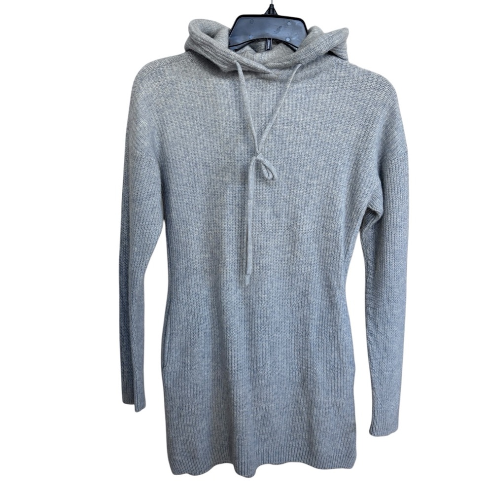 Toad&Co Whidbey Hooded Gray Wool Blend Sweaterdress Sz M